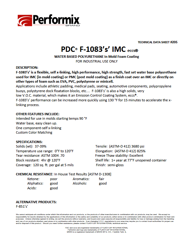 PDC® F-1083’s’ IMC eccs®